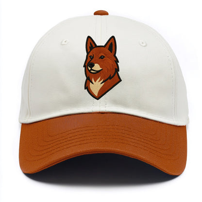 Finnish Spitz - Fox-red pointed ears embroidered pose - Two Tone Cap - Orange
