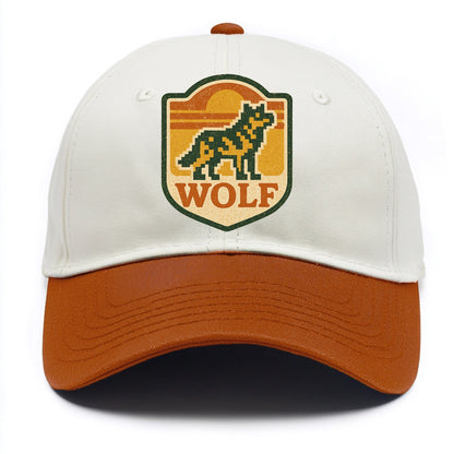 Digital Pixel Wolf  - Two Tone Cap - Orange