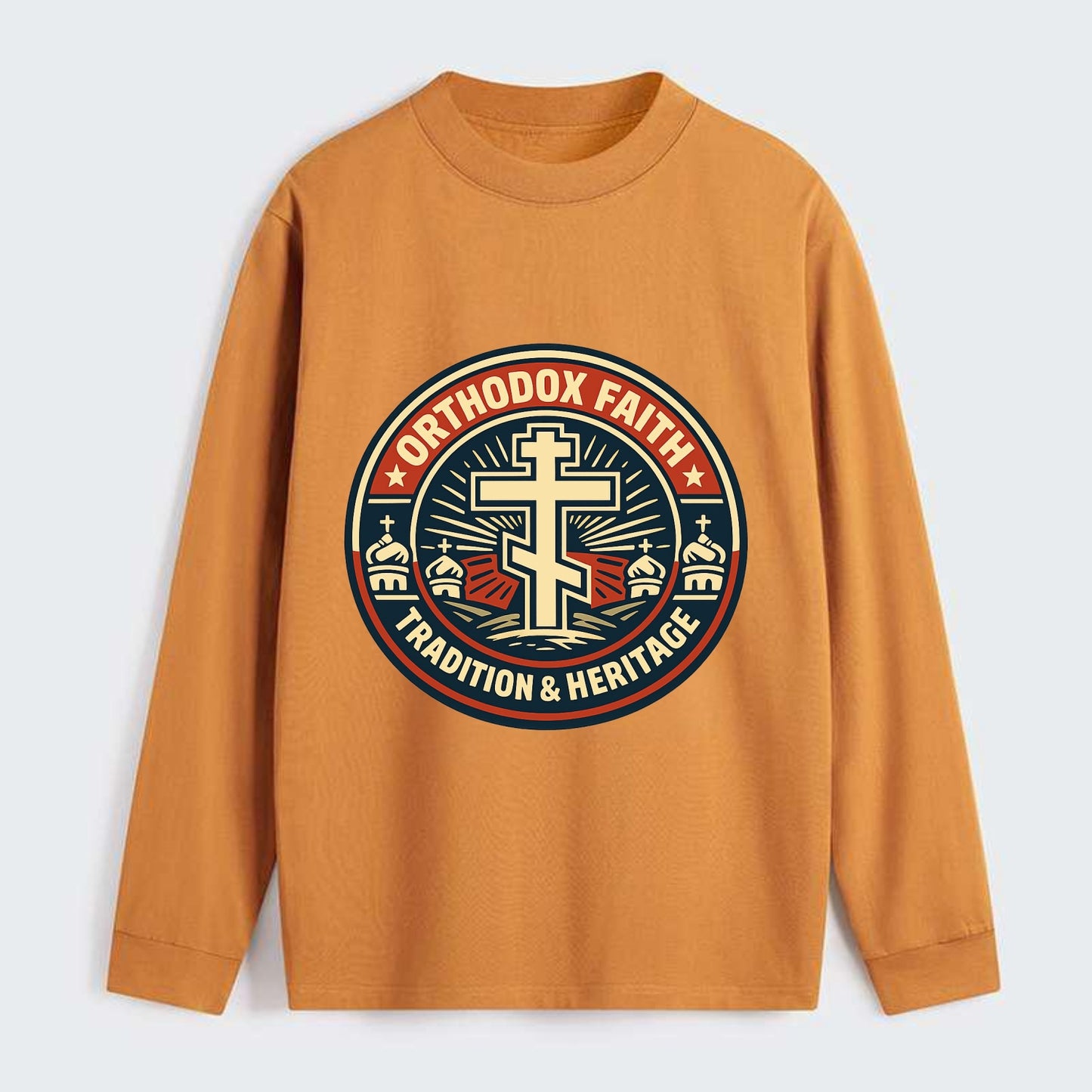 Faithful Heritage Emblem - Classic Long Sleeve Shirt - Orange