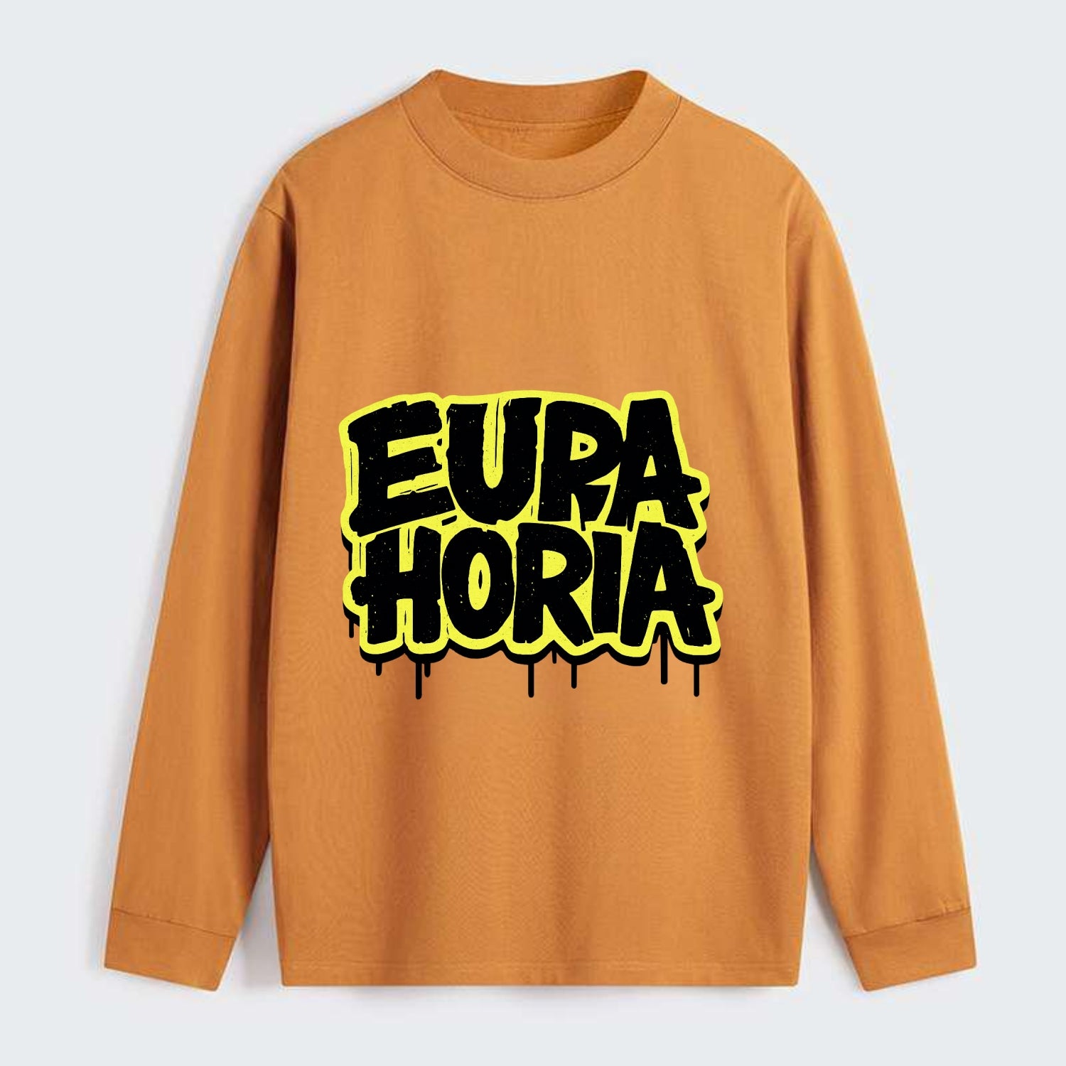 Bold typography design - "EUPHORIA" - intense happiness, ecstasy - Classic Long Sleeve Shirt - Orange