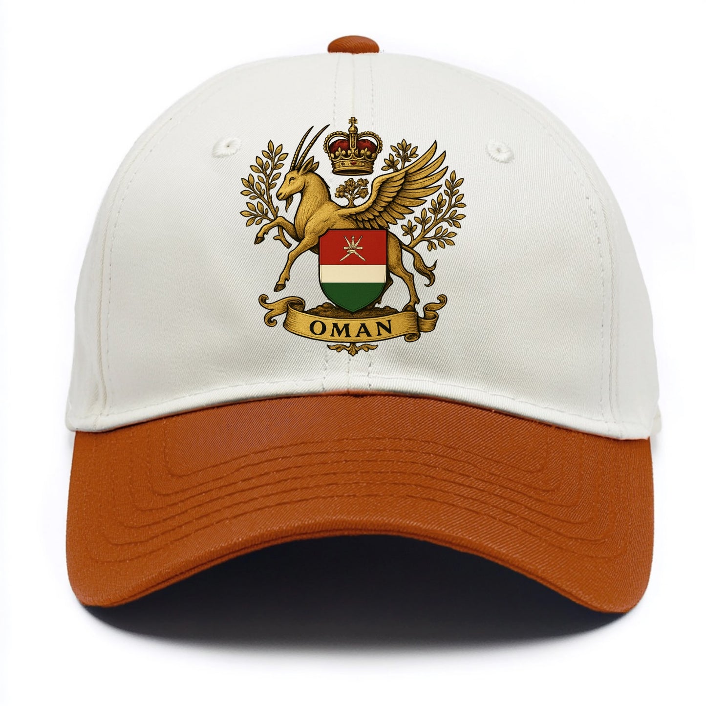 Oman Heritage Badge  - Two Tone Cap - Orange
