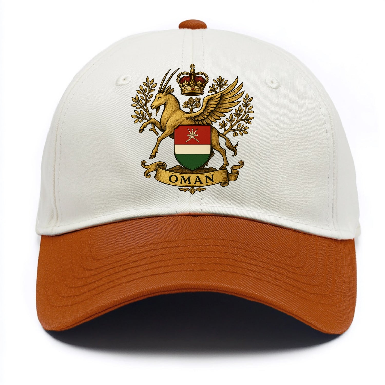Oman Heritage Badge  - Two Tone Cap - Orange