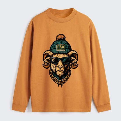 Fort Collins Ram wearing Colorado State beanie with CSU patch - Classic Long Sleeve Shirt - Orange