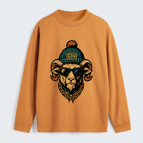 Fort Collins Ram wearing Colorado State beanie with CSU patch - Classic Long Sleeve Shirt