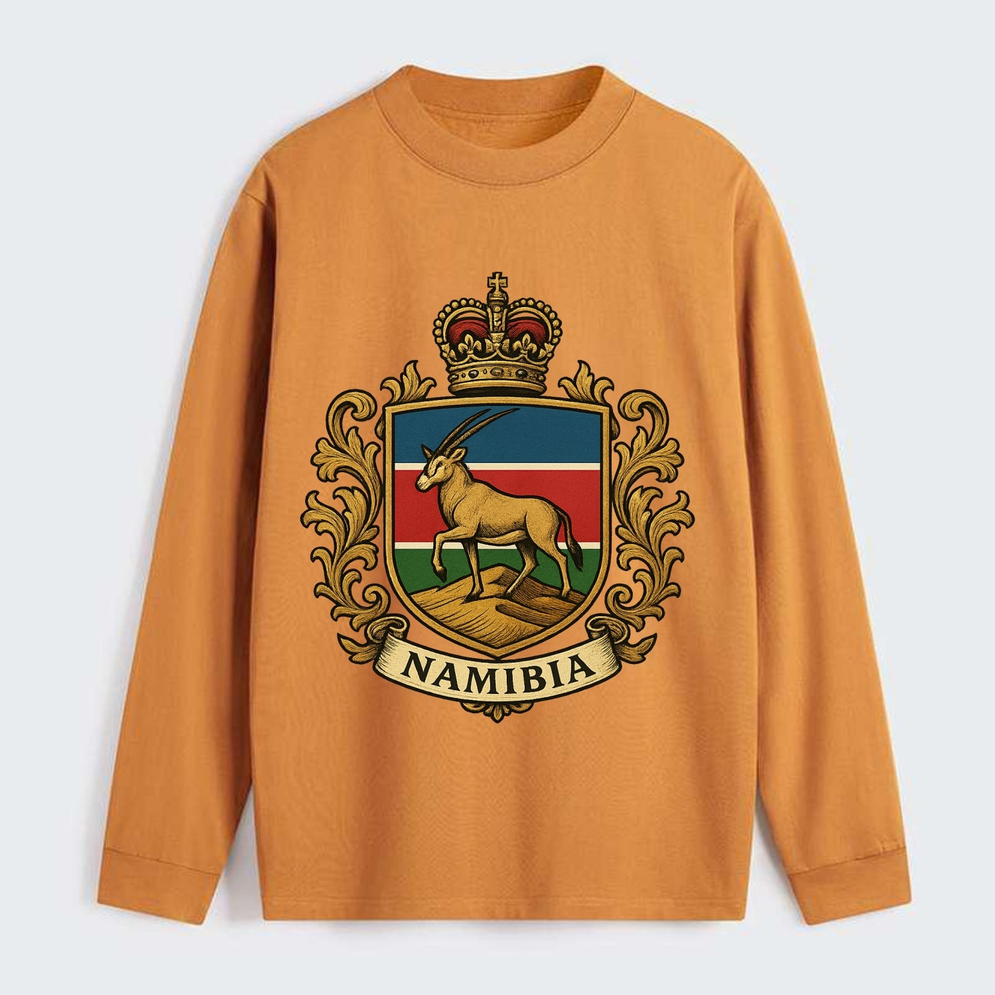 Namibia Heritage Badge - Classic Long Sleeve Shirt - Orange