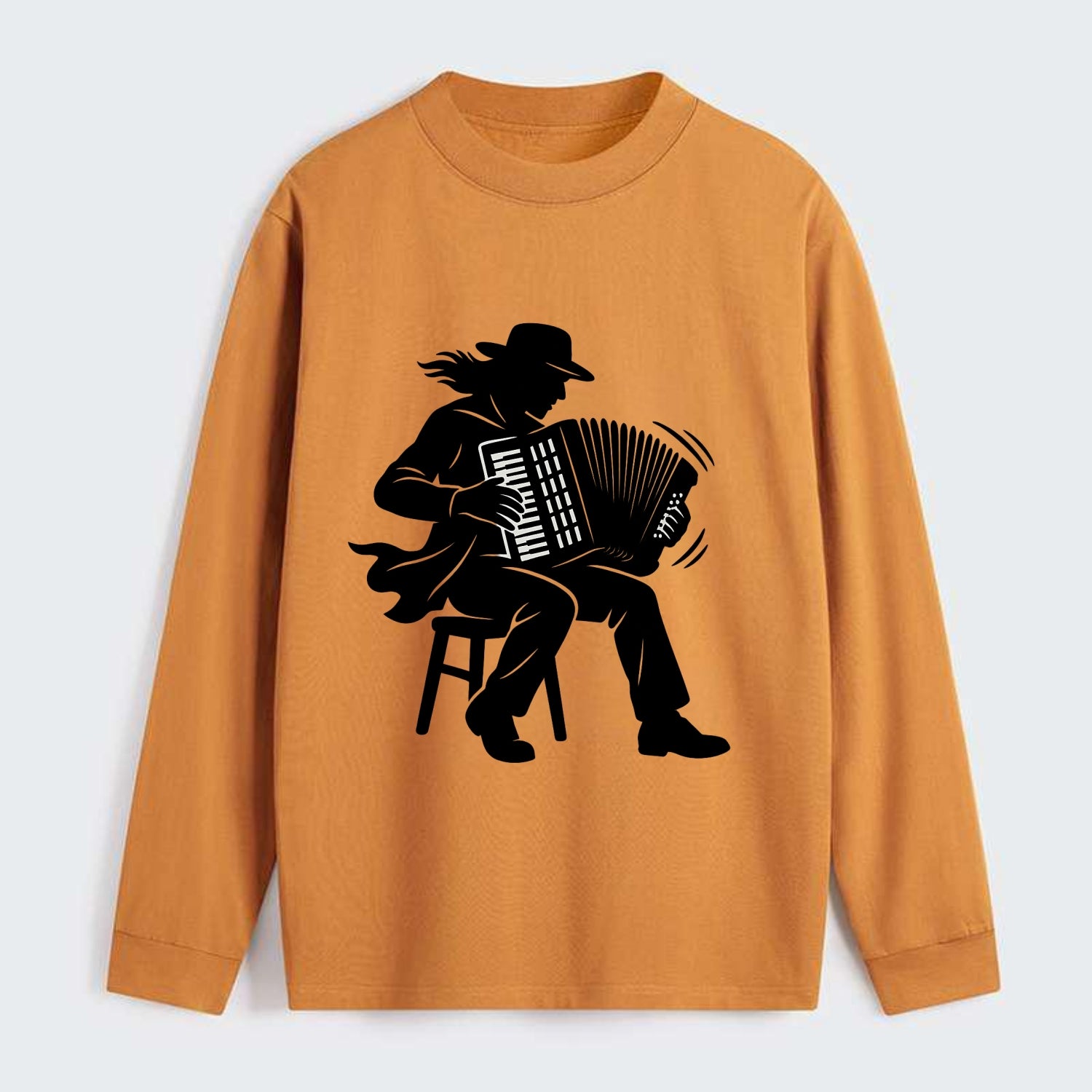 Accordion player street musician - Classic Long Sleeve Shirt - Orange