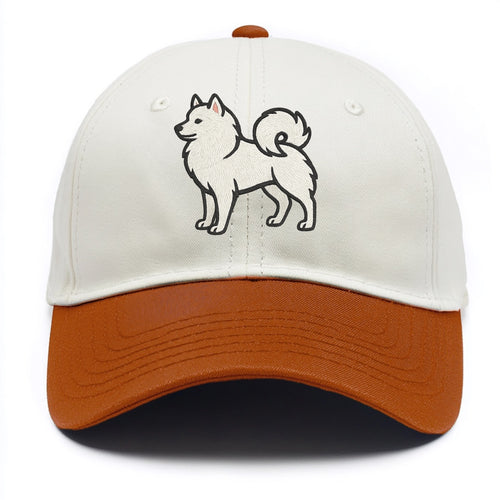 American Eskimo Dog - White spitz embroidered standing design - Two Tone Cap