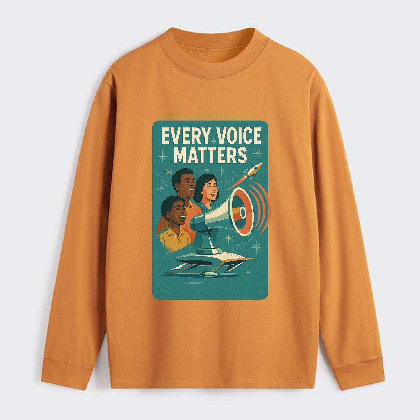 Diverse voices being heard and amplified - "Every Voice Matters" - - Classic Long Sleeve Shirt - Orange