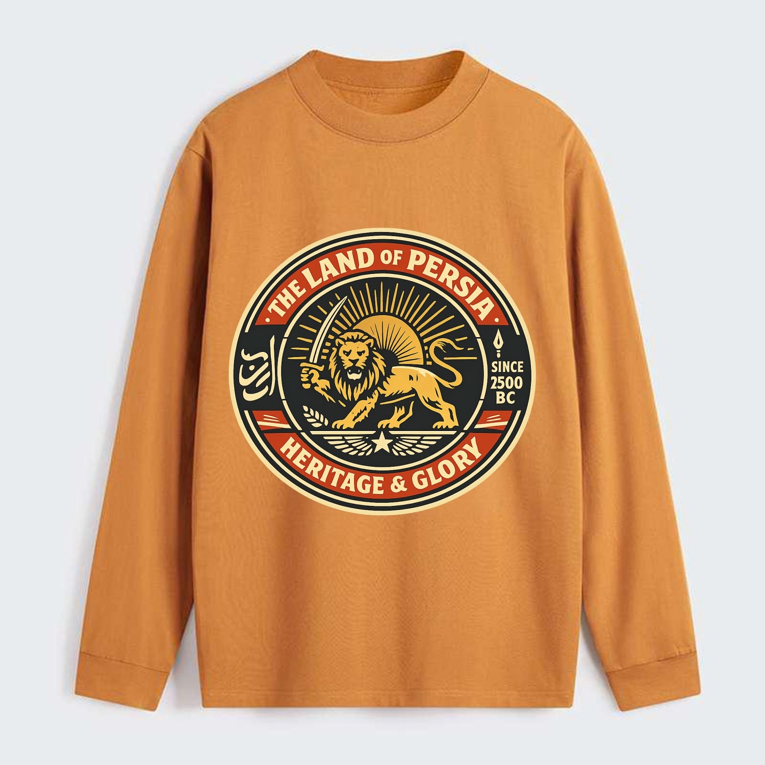 Iranian Heritage Emblem - Classic Long Sleeve Shirt - Orange