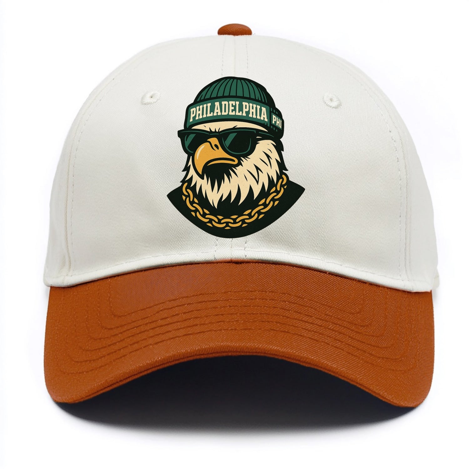 "eagle" "philadelphia" "phi" "green" "us East" - Two Tone Cap - Orange