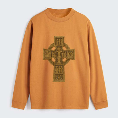 Monasterboice Cross - Classic Long Sleeve Shirt - Orange