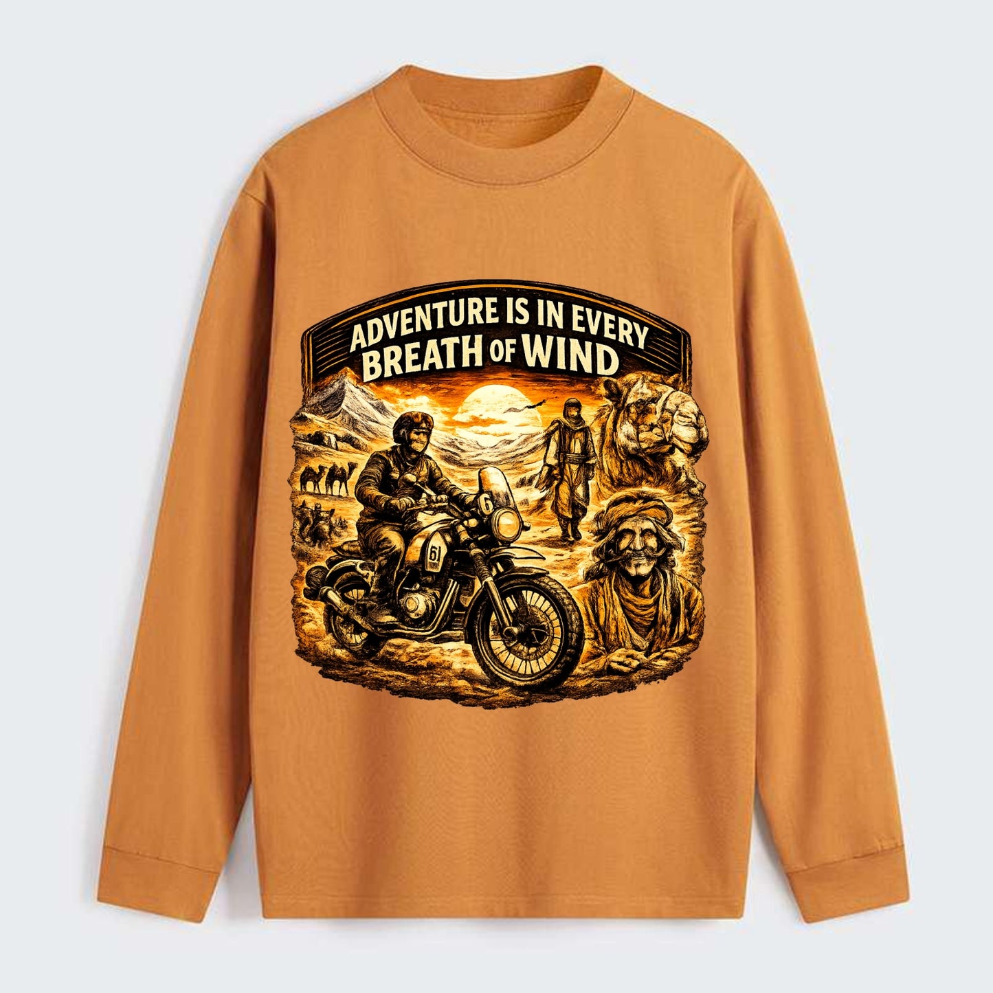 Adventure Vintage Rides - Classic Long Sleeve Shirt - Orange