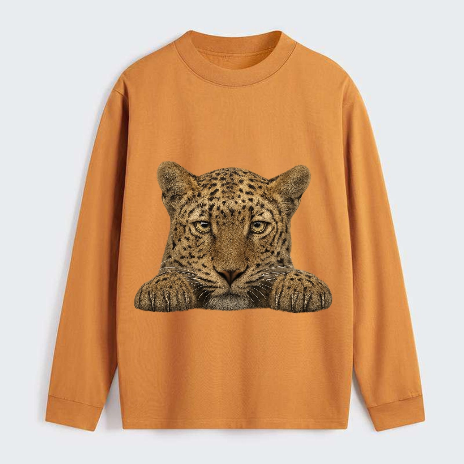 Leopard  - Classic Long Sleeve Shirt - Orange