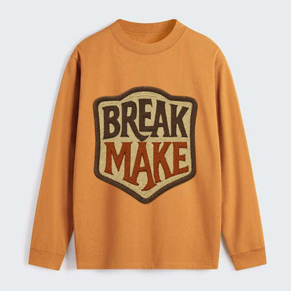 BREAK;MAKE THE RULES Rebel Red Snapback - Classic Long Sleeve Shirt - Orange