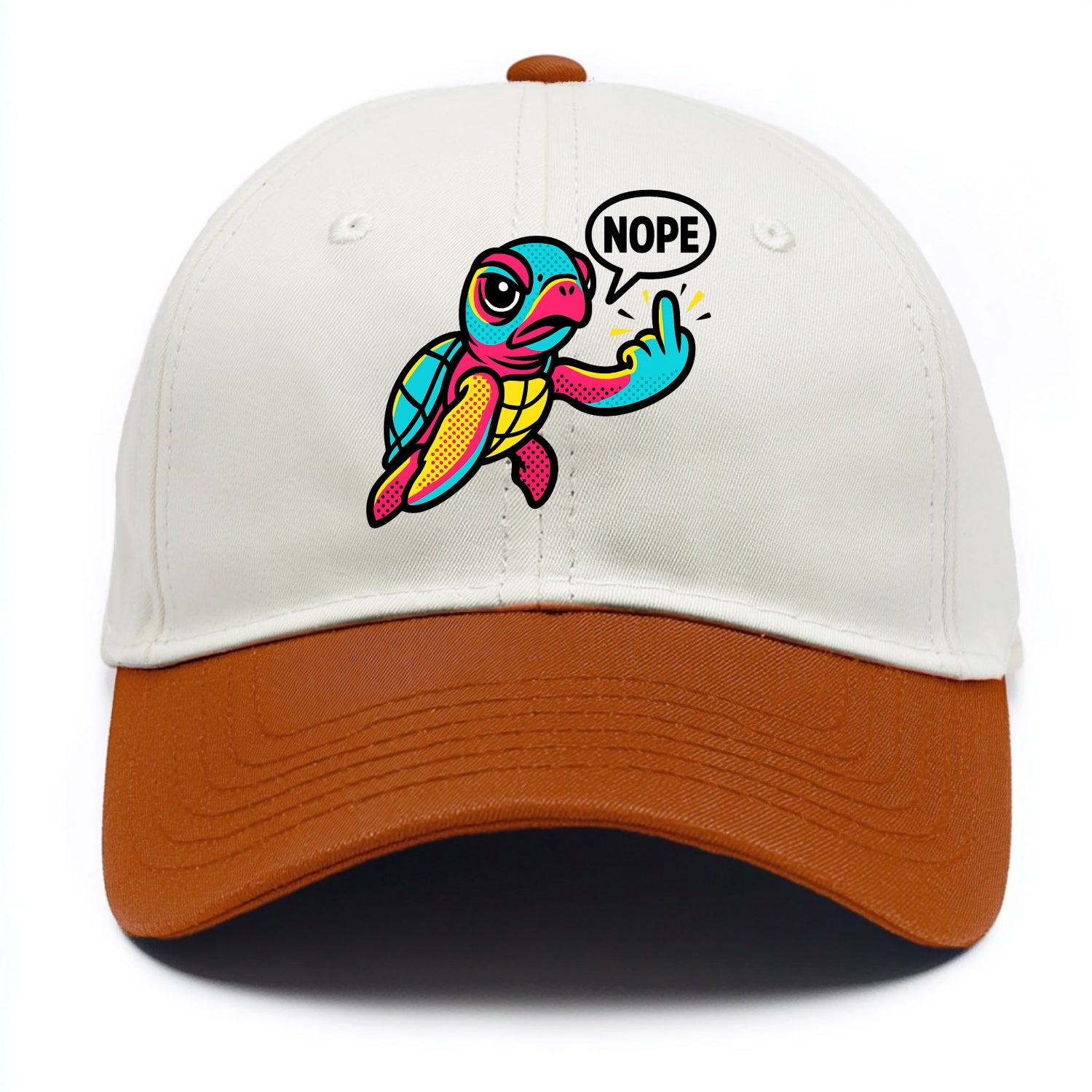 baby sea turtle swimming gracefully, one flipper extended sassily - Two Tone Cap - Orange
