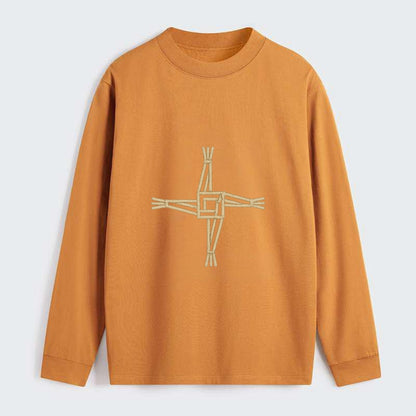 Saint Brigid's Cross  - Classic Long Sleeve Shirt - Orange