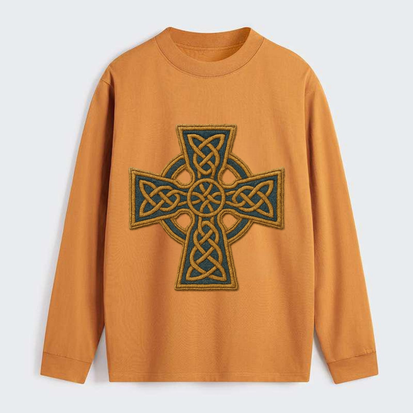 Book Of Kells Cross - Classic Long Sleeve Shirt - Orange