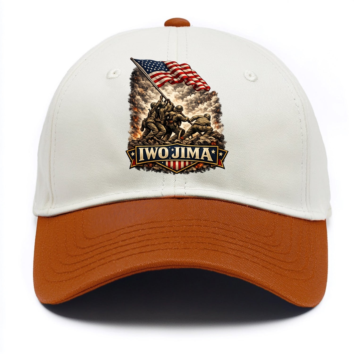 Iwo Jima Flag Raising - Two Tone Cap - Orange