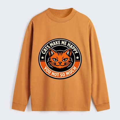 Joyful Whiskers Emblem - Classic Long Sleeve Shirt - Orange