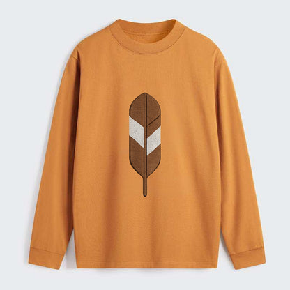 Eagle Feather  - Classic Long Sleeve Shirt - Orange