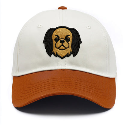 Japanese Chin - Modern flat-face logo wi - Two Tone Cap - Orange