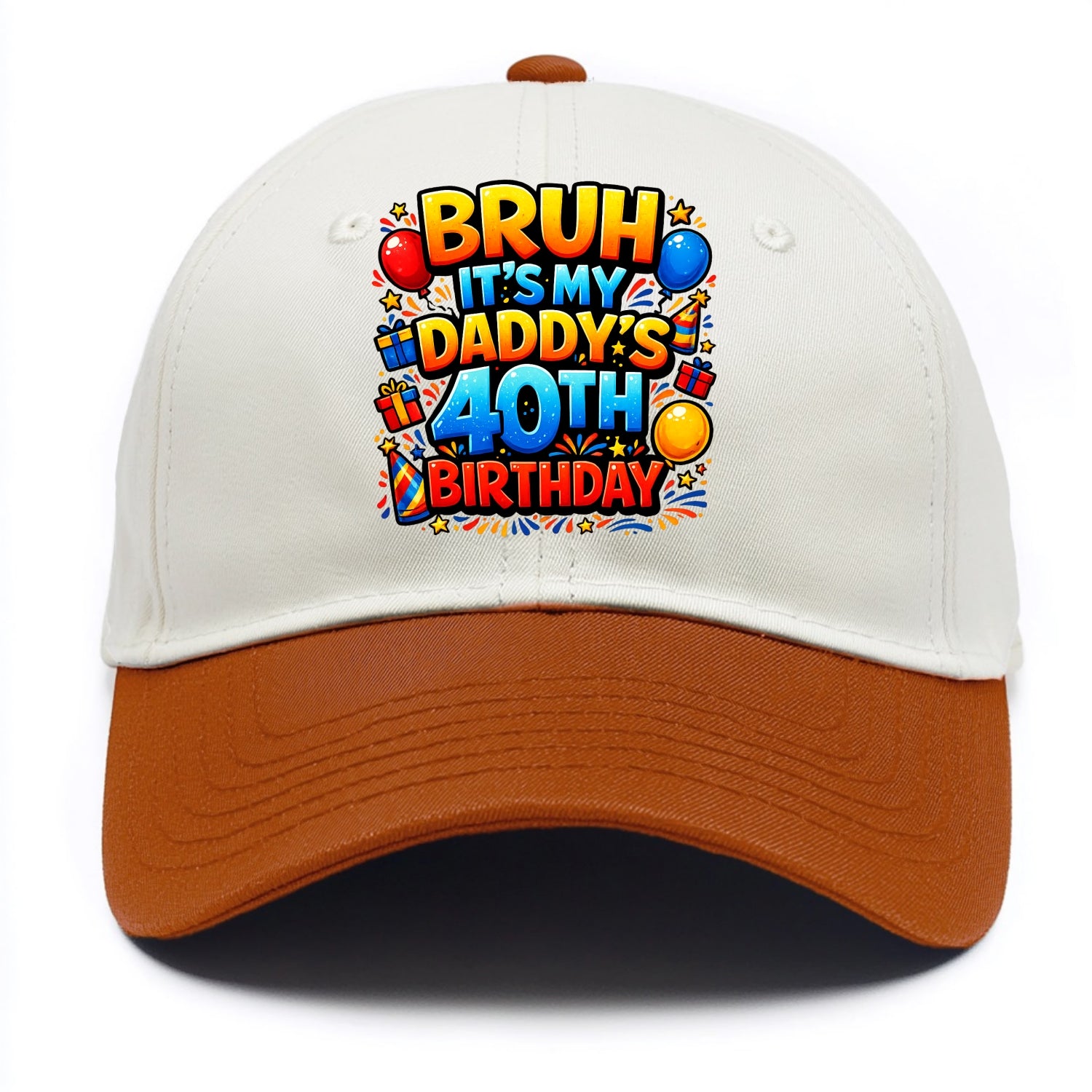 Daddy's 40th Birthday - Two Tone Cap - Orange
