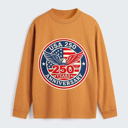Usa 250th Anniversary Eagle - Classic Long Sleeve Shirt - Orange