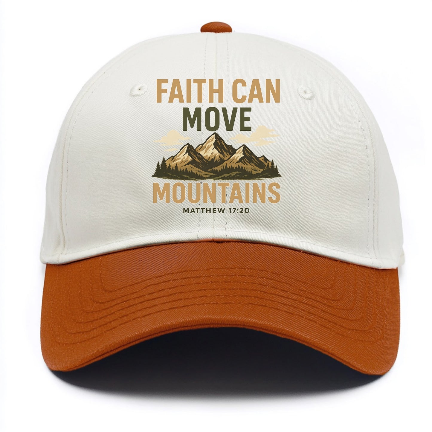 Matthew 17:20 Mountains - Two Tone Cap - Orange