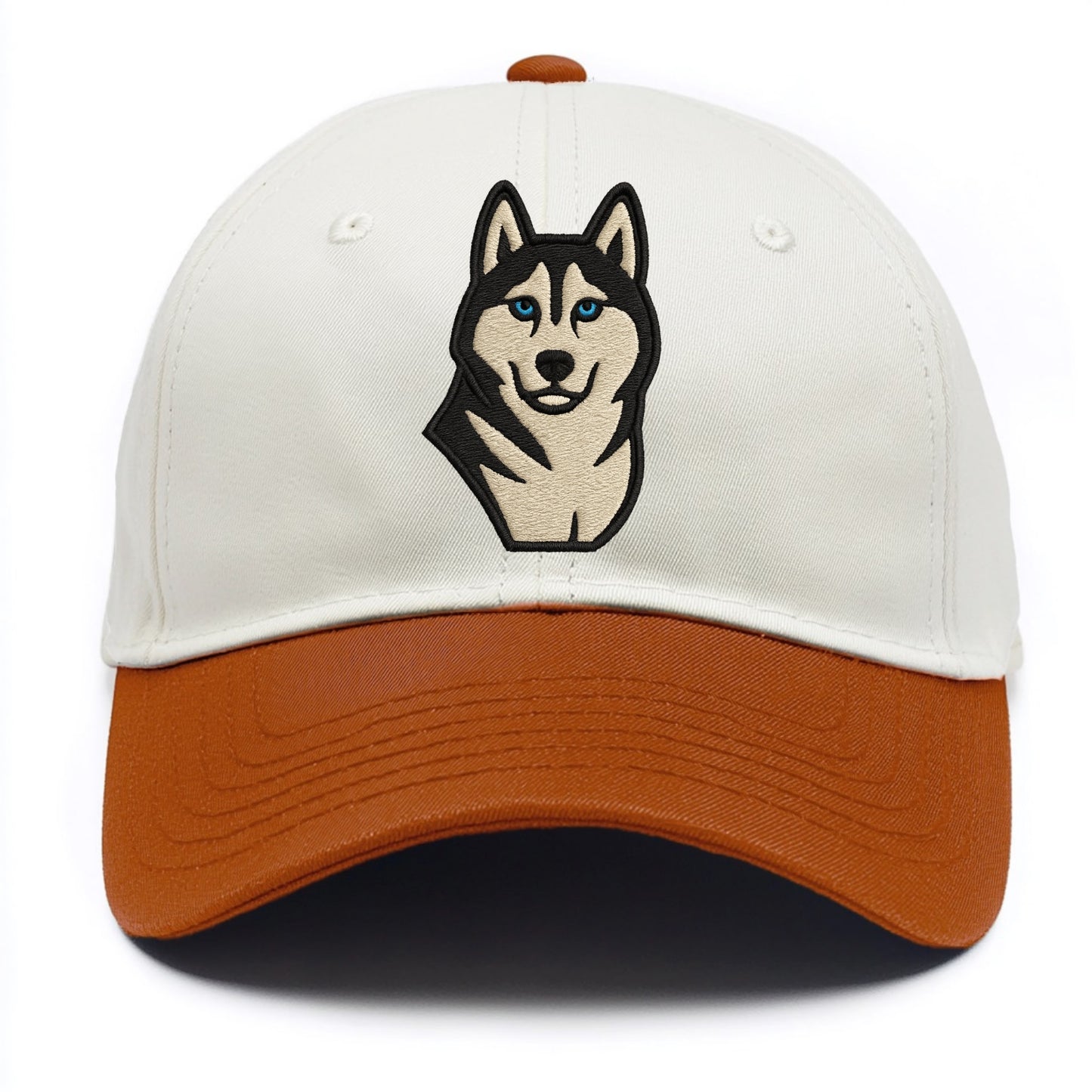 Husky - Blue eyes close-up portrait - Two Tone Cap - Orange