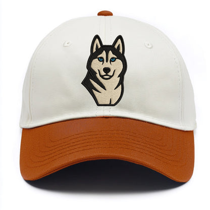 Husky - Blue eyes close-up portrait - Two Tone Cap - Orange