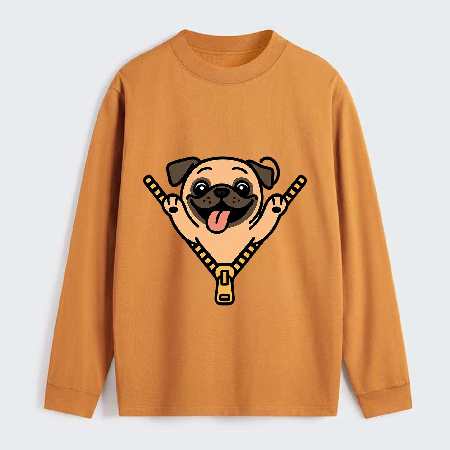 Pug - Classic Long Sleeve Shirt - Orange