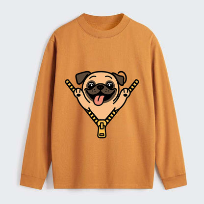 Pug - Classic Long Sleeve Shirt - Orange