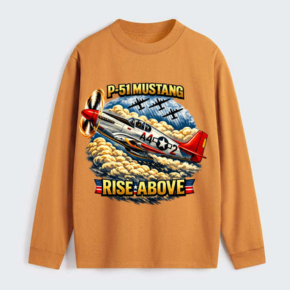 P 51 Mustang Rise Above - Classic Long Sleeve Shirt - Orange