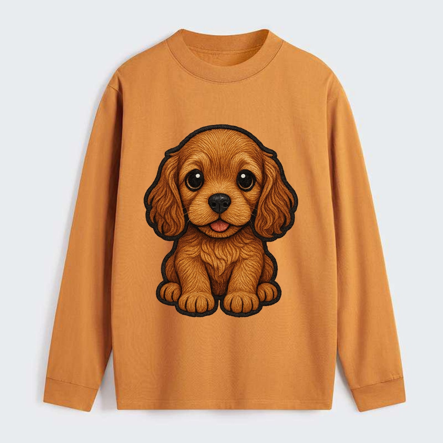 Baby Cocker Spaniel Puppy - long wavy ears, soulful eyes, silky coat, - Classic Long Sleeve Shirt - Orange