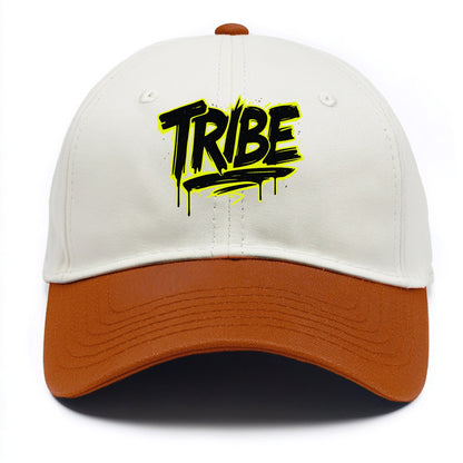 Bold typography design - "TRIBE" - your community, your group - Two Tone Cap - Orange