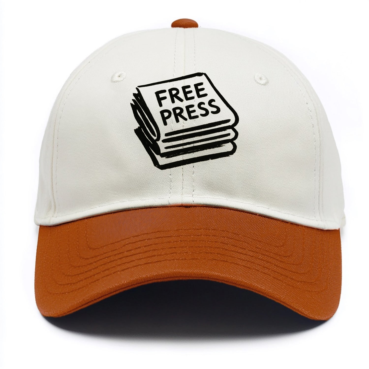 Stack of newspapers - free press bold ink brushstrokes - Two Tone Cap - Orange