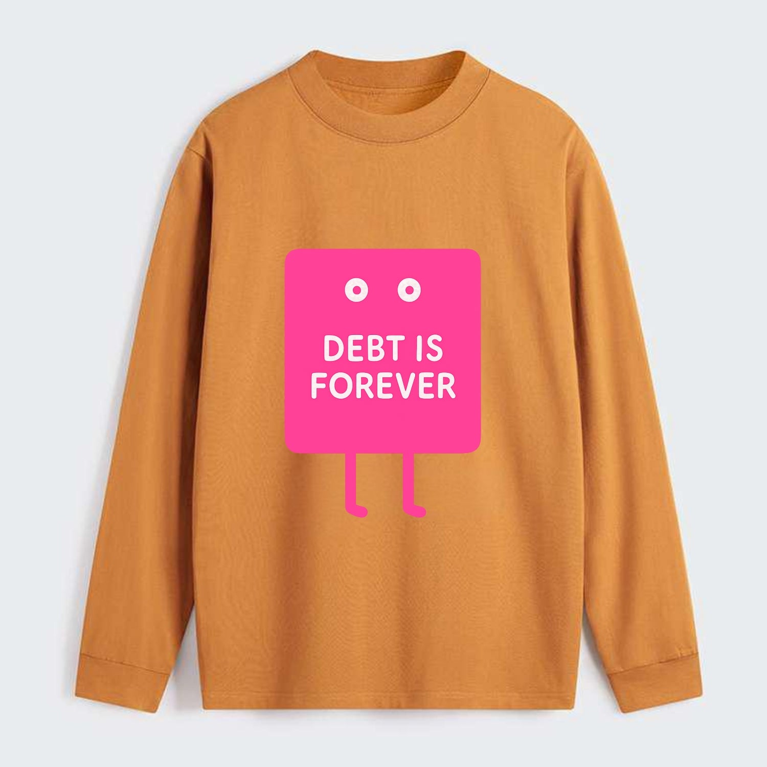 DEBT IS FOREVER | Immortal credit card - Classic Long Sleeve Shirt - Orange
