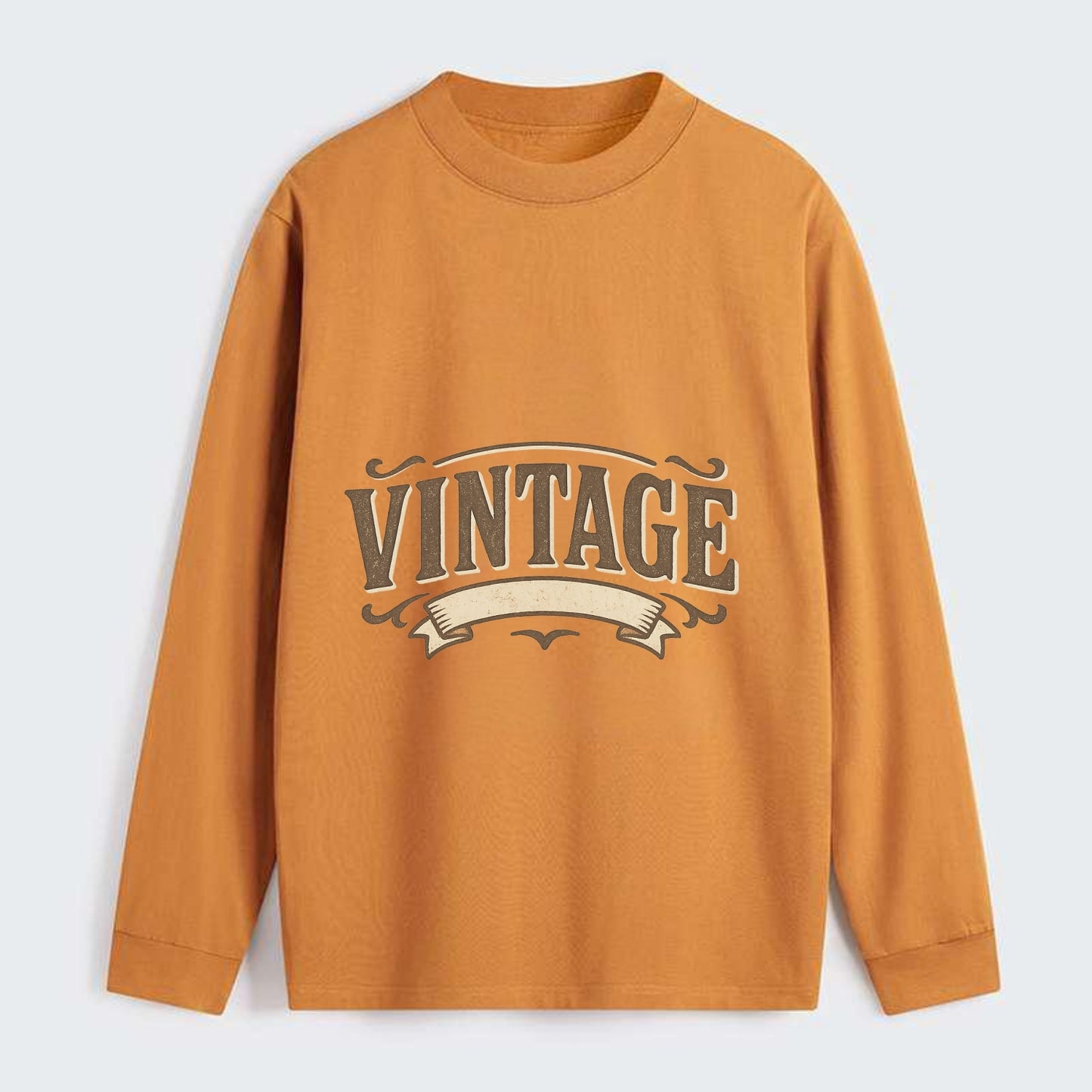 Bold typography design - "CENTERED" - aligned, focused, balanced within - Classic Long Sleeve Shirt - Orange