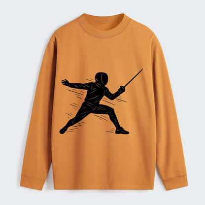 Fencer lunging attack position - Classic Long Sleeve Shirt - Orange