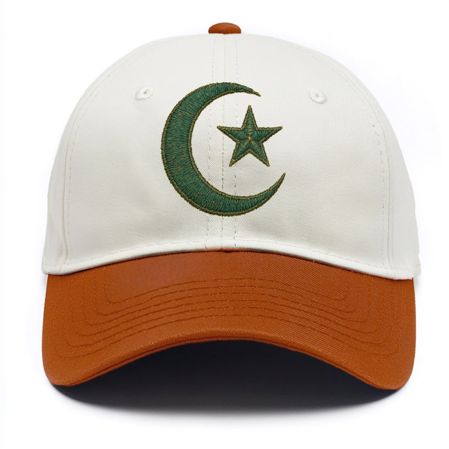 Crescent Moon and Star - Two Tone Cap - Orange