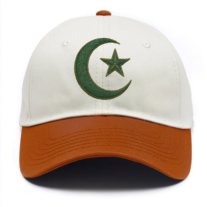 Crescent Moon and Star - Two Tone Cap - Orange