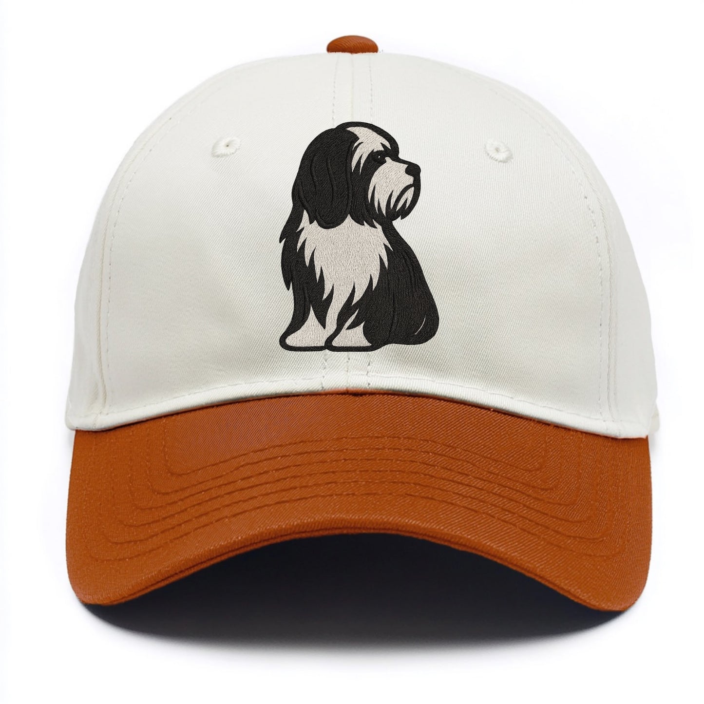 Tibetan Terrier - Black and white long c - Two Tone Cap - Orange