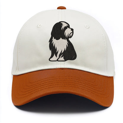 Tibetan Terrier - Black and white long c - Two Tone Cap - Orange