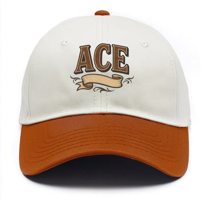 Bold typography design - "ACE" - expert, the best at something - Two Tone Cap - Orange