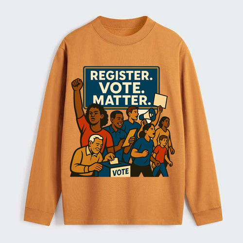 Voter registration drive bringing community together - Register. Vote. - Classic Long Sleeve Shirt