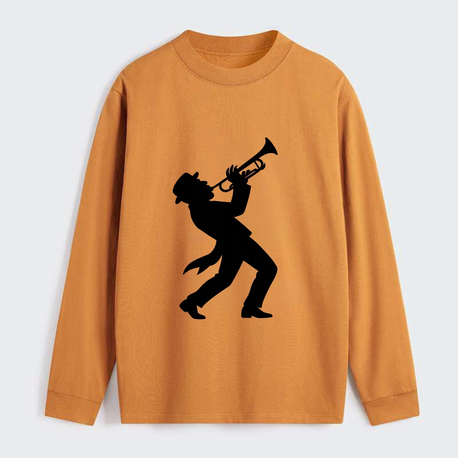 Trumpet player hitting high note - Classic Long Sleeve Shirt - Orange