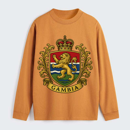 Gambia Heritage Badge  - Classic Long Sleeve Shirt - Orange
