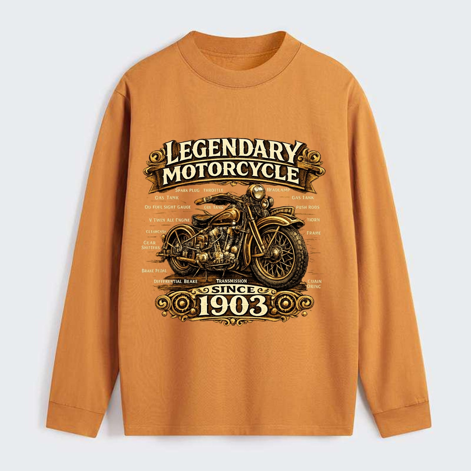 Legendary Motorcycle 1903 - Classic Long Sleeve Shirt - Orange
