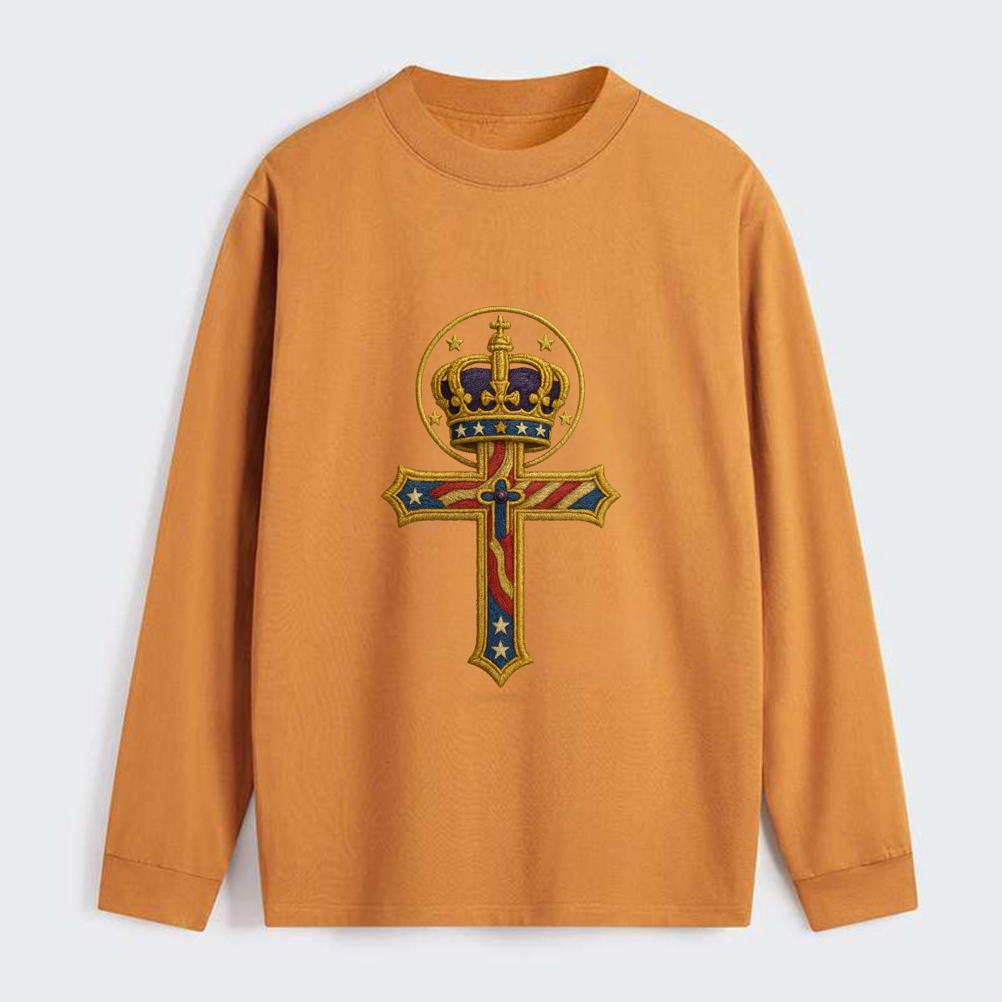 Cross and Crown  - Classic Long Sleeve Shirt - Orange
