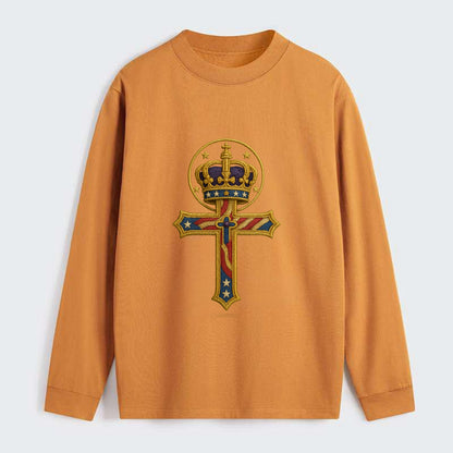 Cross and Crown  - Classic Long Sleeve Shirt - Orange